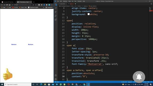Animated 3D Flip Buttons using HTML & CSS | Style Web Code | SWC смотреть онлайн
