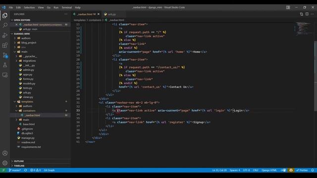 Dynamic classes in navbar | Django | Python смотреть онлайн