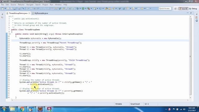 How to get the active count of Thread group? | Thread group in Java | Java Threads смотреть онлайн