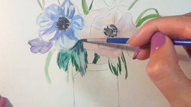 Натюрморт. Цветы. Акварель. Как рисовать смотреть онлайн