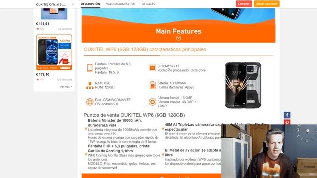 Oukitel WP6 edición LOW. Especificaciones y lanzamiento смотреть онлайн
