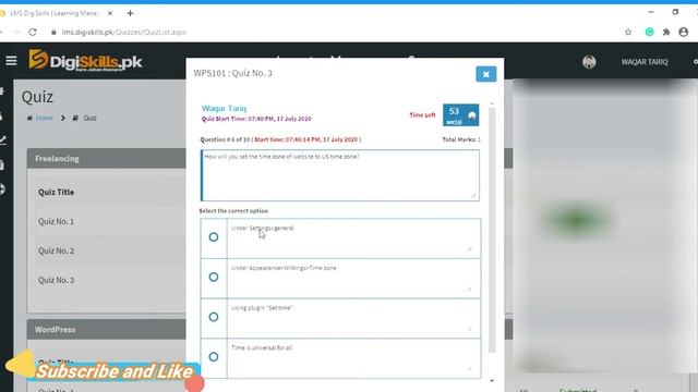 WordPress Quiz-3 Batch-7 -- (Digiskills.pk) смотреть онлайн