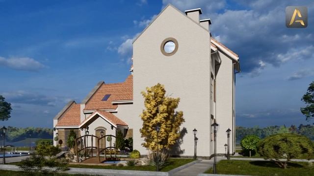 Комфортный трехэтажный дом в европейском стиле. Проект дома с террасой и балконом смотреть онлайн