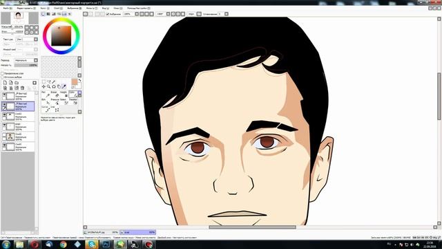 Рисуем векторный портрет в paint tool sai #3 { SpeedPaint } смотреть онлайн