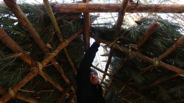 Primitive Technology: Wood Roof Hut Fanvideo смотреть онлайн