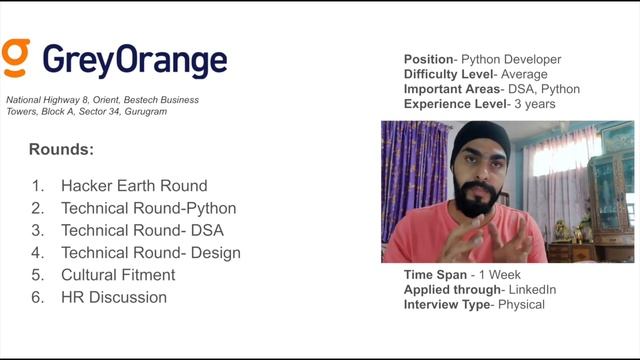 Grey Orange Interview Experience | Python Developer | Software Engineer | SDE-II смотреть онлайн