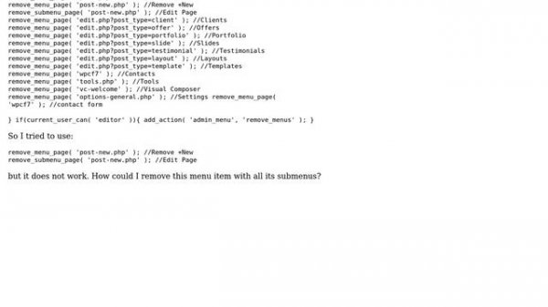Wordpress: Removing wp admin menu item on top bar of admin backend