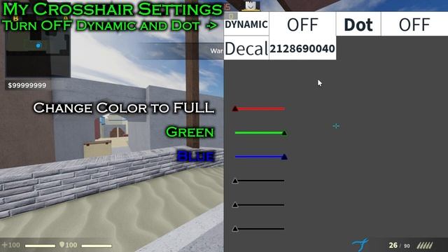 STRETCHED CROSSHAIR Counter Blox Remastered #Roblox #counterblox #crosshairs смотреть онлайн