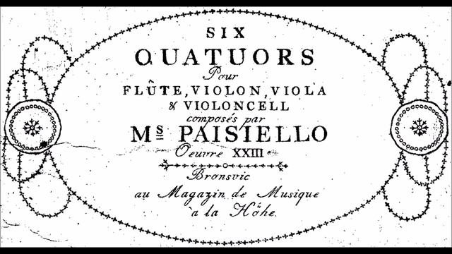 Giovanni Paisiello: 6 Quartets, Op. 23 For Flute Violin, Viola & Cello