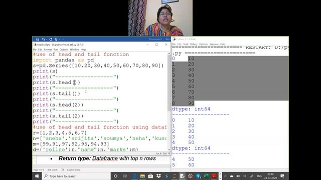 HEAD AND TAIL FUNCTION IN PANDAS || CLASS 12 INFORMATICS PRACTICES смотреть онлайн