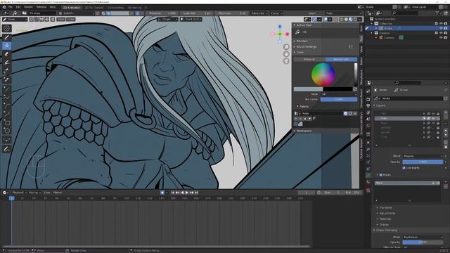 Blender Grease Pencil Speedpaint - Anomander Rake Part III смотреть онлайн