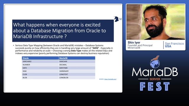 Migration stories - Shiv Iyer - MariaDB Server Fest 2020 смотреть онлайн
