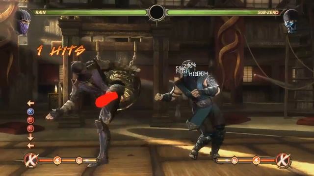 Mortal Kombat 9 - Rain обучение + комбо смотреть онлайн