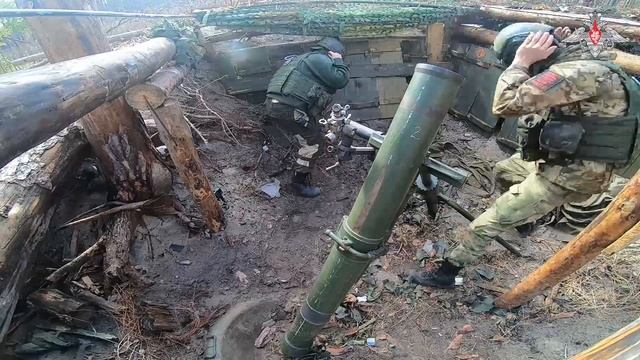 Боевая работа минометного расчета