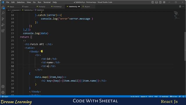 Display Data in Table Form with Fetch API in React in Hindi | Vite and Create React App | react #28 смотреть онлайн