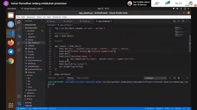 Pengenalan Python Dash - Dashboard Visualisasi Data | Hammercode Tech Talk #1 смотреть онлайн