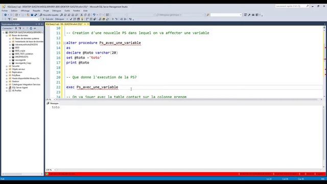 SQL pour les débutants:Savez vous déclarer une variable dans une Procédure stockée ?(exemple simple смотреть онлайн