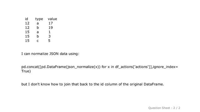 Pandas : pandas DataFrame: normalize one JSON column and merge with other columns смотреть онлайн