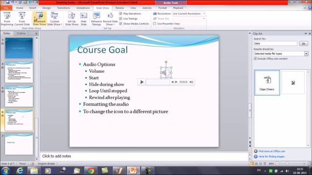 Power Point : Audio Options | After Inserting an Audio смотреть онлайн
