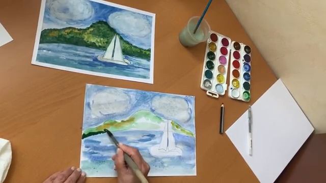 Внеурочная деятельность занятие по ИЗО-коррекции «Морской пейзаж» (Видеоурок) смотреть онлайн