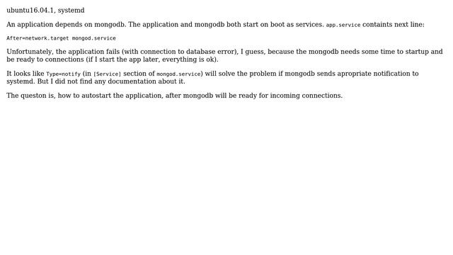 Ubuntu: Systemd: Autostart service after mongodb смотреть онлайн