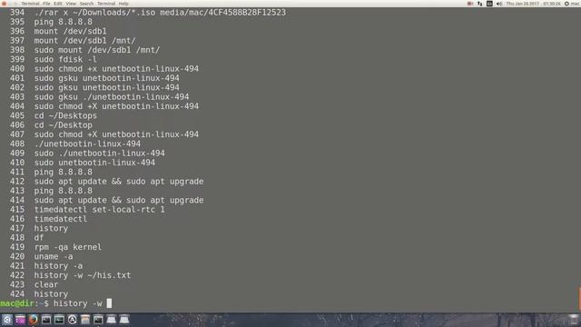How to see all history command and save to a file txt --- history -w full_name.txt --- Linux смотреть онлайн