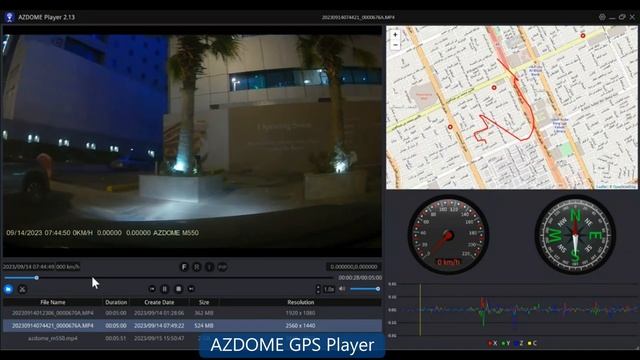 Tutorial For Dash Cam GPS Player Navigation: AZDOME M550