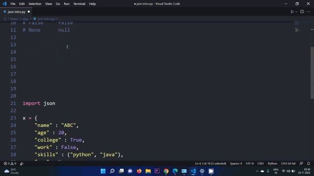 119 | Data Types in JSON | Python vs JSON Datatypes | Python Tutorial in Tamil смотреть онлайн