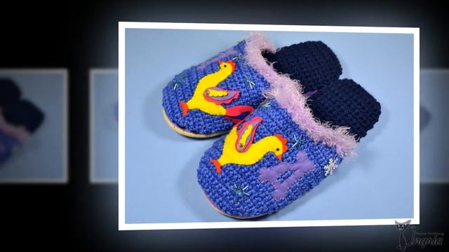 ஐ Тапочки крючком с отделкой из фетра от Ольги Ингрии. смотреть онлайн