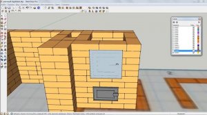 Уличная печь. Порядовка печи. Скетчап. SketchUp