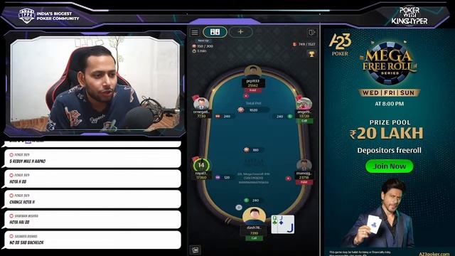 A23 Poker | Mega Freeroll Series (20L GTD) | Giveaway | Devvrat Singh смотреть онлайн