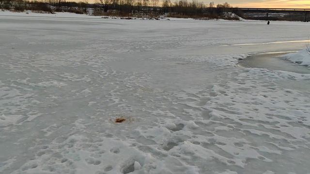 обзор реки на зимней рыбалки. смотреть онлайн