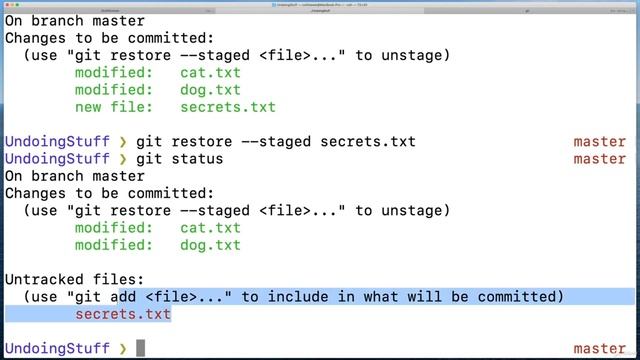 Un Staging Changes With Git Restore смотреть онлайн