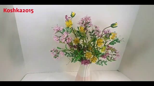 Сердечник луговой из бисера Анонс от Koshka2015 - цветы из бисера, бисероплетение Beaded flowers смотреть онлайн