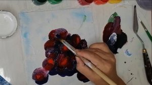 Живопись Акрил Учусь рисовать Виноград Рисуем с Любовью Draw with Love