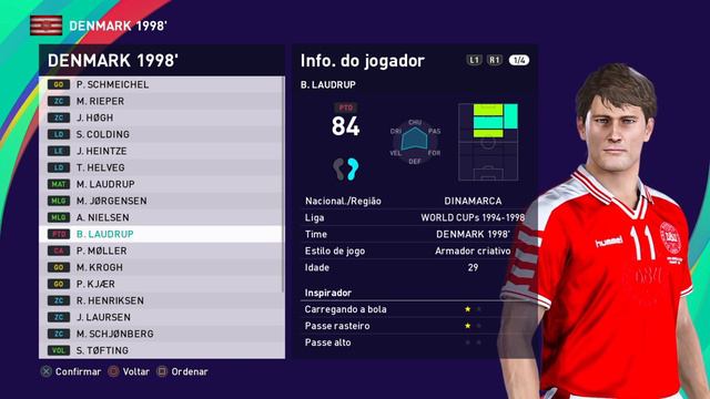 eFootball PES 2021 DENMARK 1998 - World Cup 1998 - Classic Teams - Super Patch (PS4/PS5) смотреть онлайн