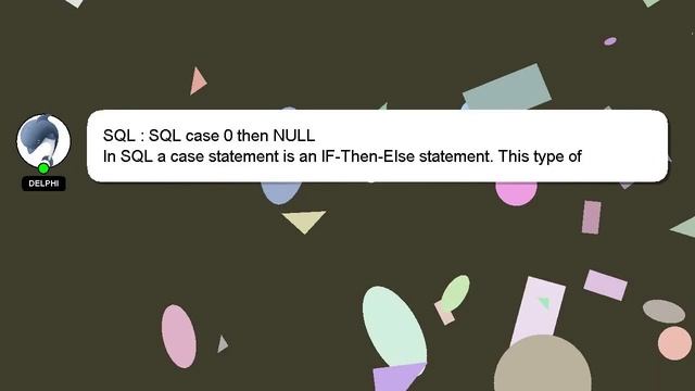 SQL : SQL case 0 then NULL смотреть онлайн