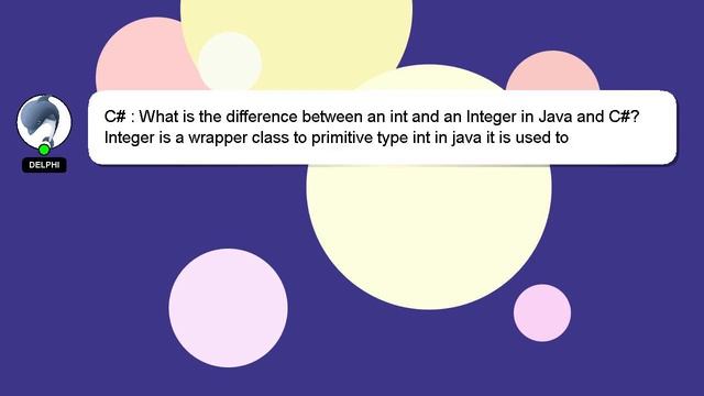 C# : What is the difference between an int and an Integer in Java and C#? смотреть онлайн