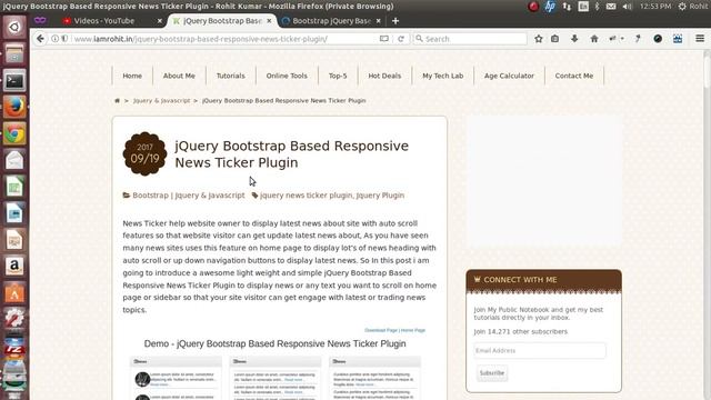 jQuery Bootstrap Based Responsive News Ticker Plugin смотреть онлайн