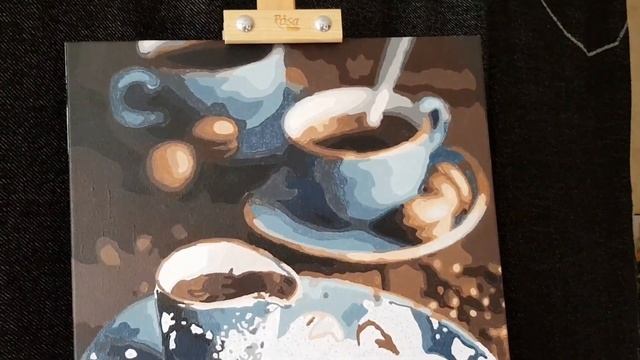Подарок для мамы, нарисовал картину по номерам кофе с макарунами ?? смотреть онлайн