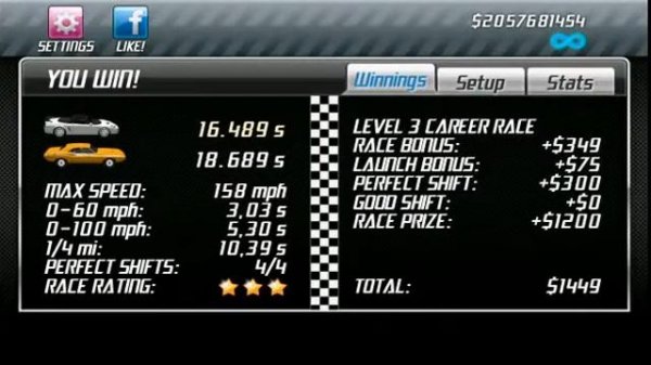 Drag Racing:tune car NSX-R for 3 Career Stage(Level 2,3,4) V.1.5