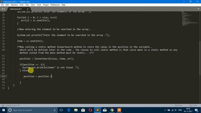 Java Program To Implement Linear Search Algorithm - For Intermediates / Advanced смотреть онлайн