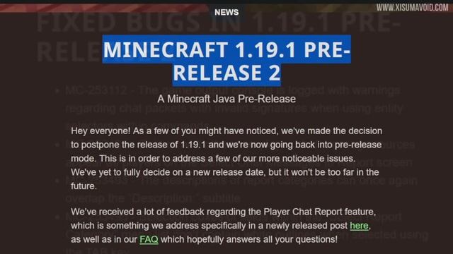 Minecraft 1.19.1 Pre-Release 2 You Were Rightly Angered, So I Listened. смотреть онлайн