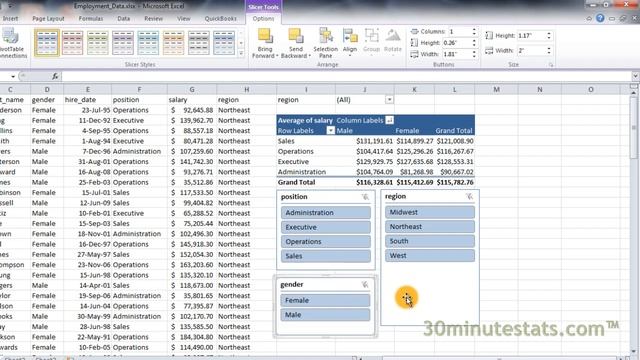 Excel 2010 - Slicers in Pivot Tables смотреть онлайн
