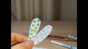 Первое видио!Сделала бумажные ногти.Туториал как сделать.