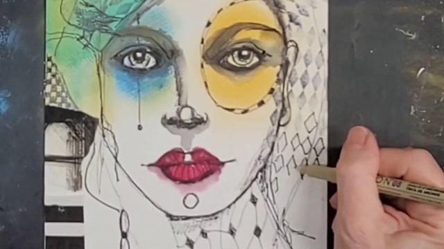 How To Use B&W, Colors, & Doodles To Create Whimsical Portrait Art! смотреть онлайн