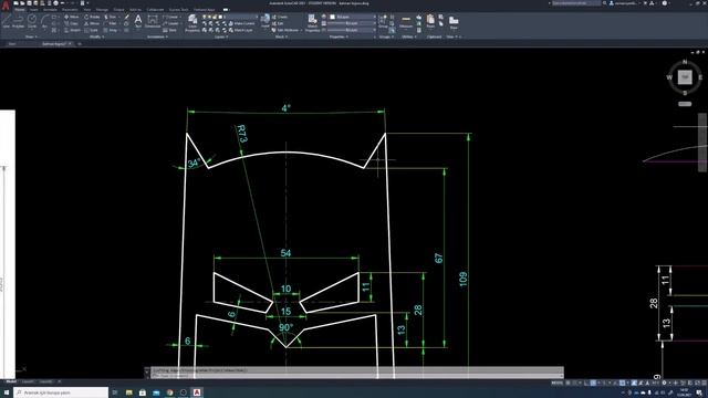 How to draw Batman Mask in AutoCAD смотреть онлайн