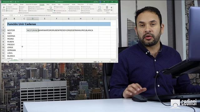 Función Unir Cadenas En Microsoft Excel 2019 Y 365