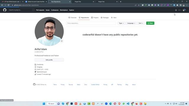How To Create a Github Account And Project Upload 2022 смотреть онлайн