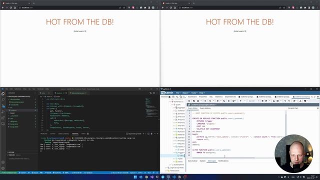 PostgreSQL calling Svelte in real-time via Rust + websockets смотреть онлайн